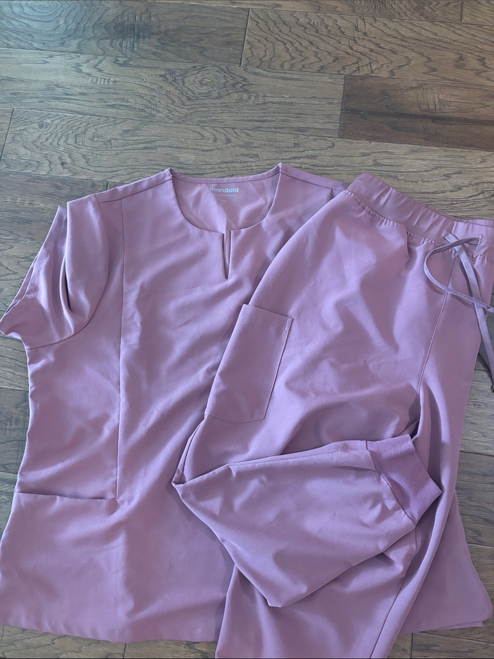 Mandala Pink Scrub Top & Jogger Set